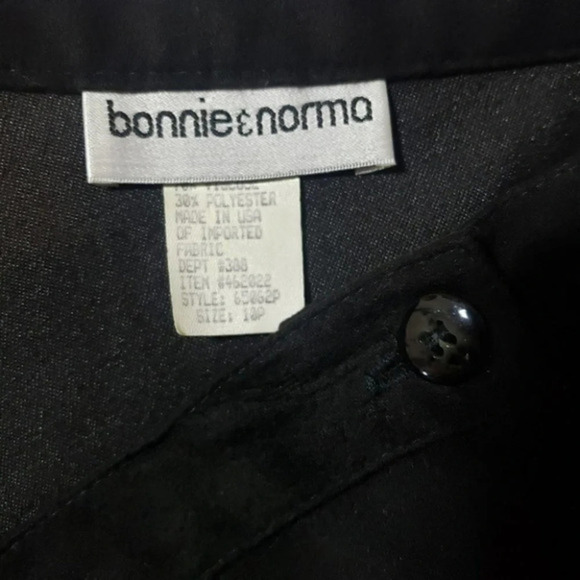 Bonnie & Norma Vintage 10P black long pleated skirt Made in USA Classic Office - Picture 5 of 5